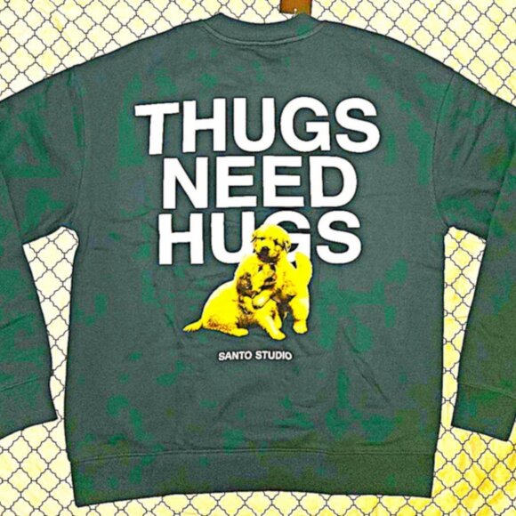 Santo Studio "Thugs Need Hugs / Pasta" Size Med Crewneck Sweatshirt + Tee NWT - Picture 3 of 7